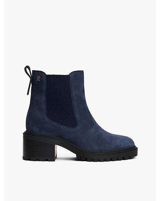 Botines Chelsea Con Tacón Ancho Tommy Hilfiger de color Blue