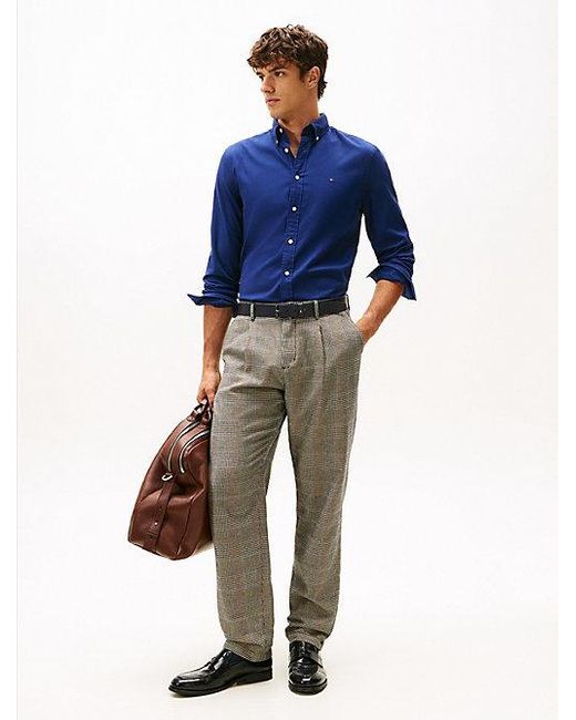 Tommy Hilfiger Th Flex Regular Fit Flanell-Hemd in Blue für Herren