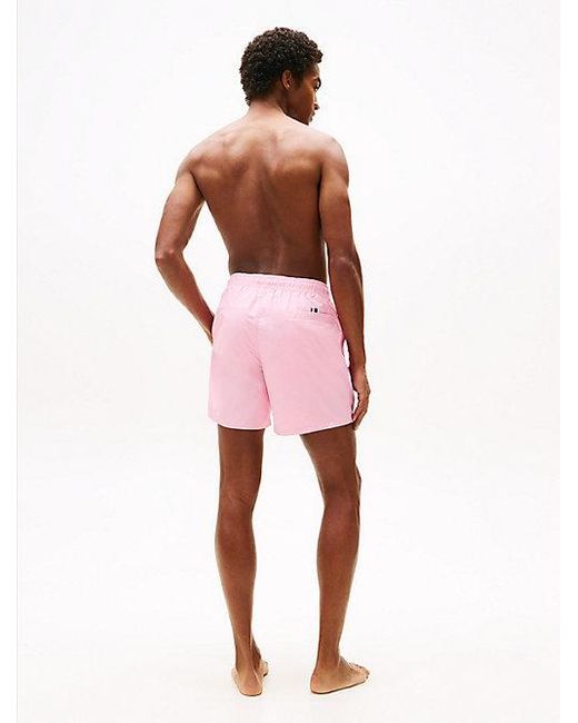 Tommy Hilfiger Original Medium Lange Zwemshort Met Trekkoord in het Pink voor heren