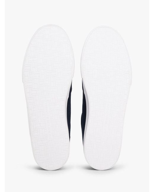 Tommy Hilfiger Blue Canvas Signature Midsole Trainers for men