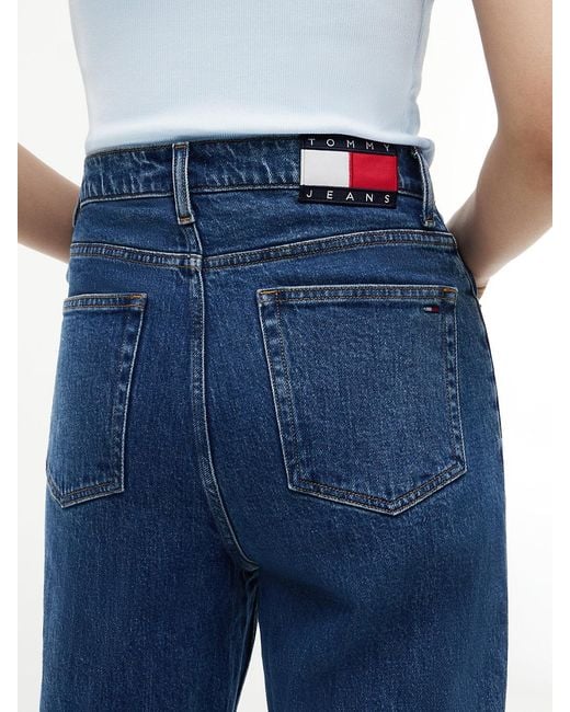 Tommy Hilfiger Blue Ultra High Rise Tapered Mom Jeans