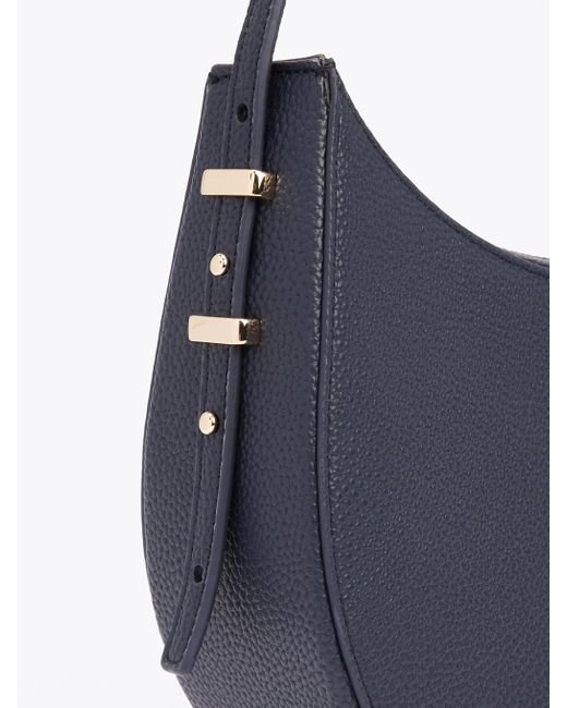 Borsa Hobo Con Finitura Zigrinata di Tommy Hilfiger in Blue