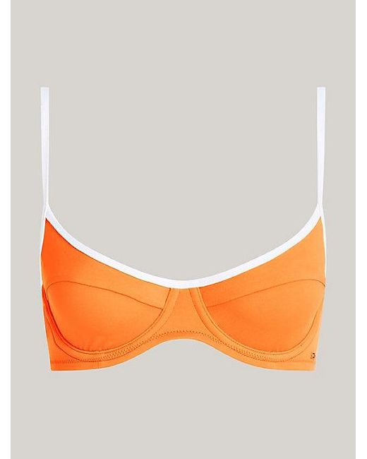 Tommy Hilfiger Orange Essential Balconette-Bikinioberteil mit Paspeln