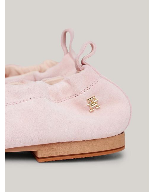 Tommy Hilfiger Pink Suede Moccasin Half Cleat Loafers