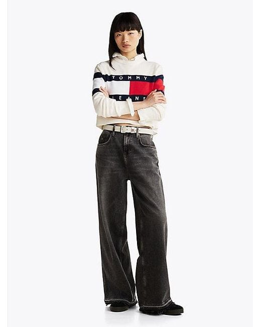 Jersey Color Block De Corte Amplio Con Logo Tommy Hilfiger de color Gray