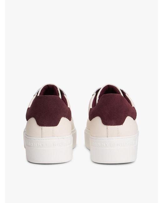 Tommy Hilfiger White Leather Cupsole Platform Trainers