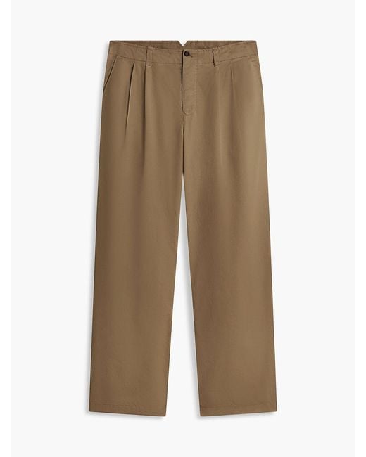 Tommy Hilfiger Blue Lightweight Paper Touch Pleated Loose Trousers for men