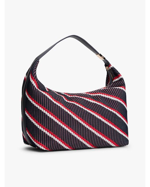 Tommy Hilfiger Purple Th Monogram Signature Knit Hobo Bag
