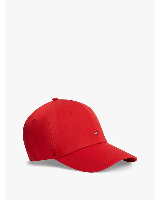 Tommy Hilfiger Red Hilfiger Flag Embroidery Baseball Cap for men
