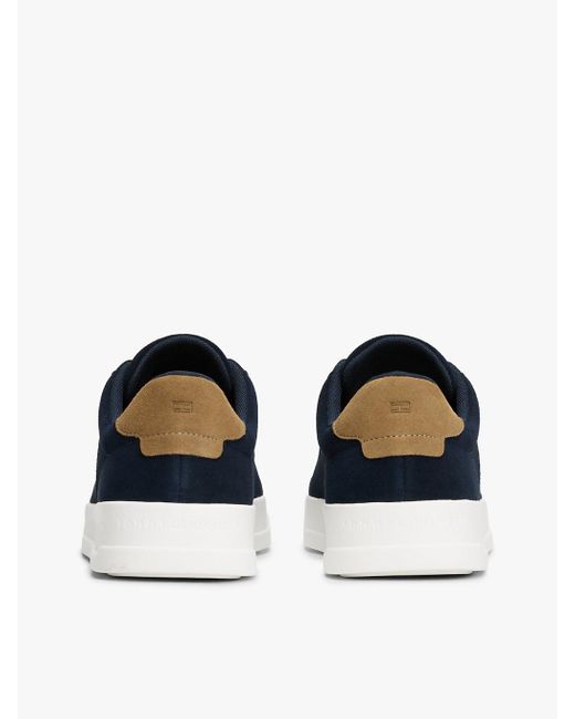 Tommy Hilfiger White Suede Chunky Sole Court Trainers for men
