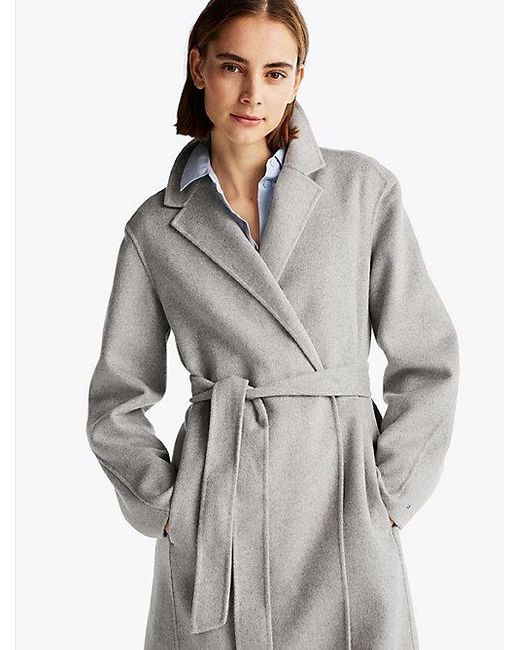 Tommy Hilfiger Jas Van Dubbelzijdige Wol Met Stempellogo in het Blue