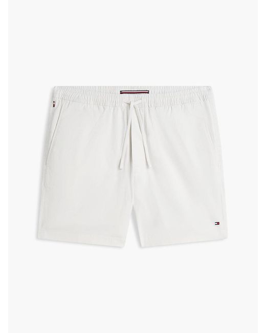 Tommy Hilfiger White Dover Paper Touch Poplin Regular Fit Shorts for men