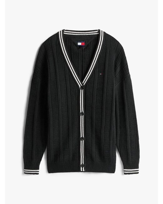 Tommy Hilfiger Black Flag Cable Knit Relaxed Cardigan