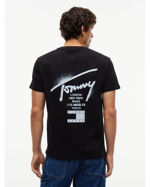 Tommy Hilfiger Black Signature Back Logo Jersey T-Shirt for men