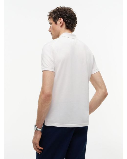 Tommy Hilfiger White New York Label Performance Regular Fit Polo Shirt for men