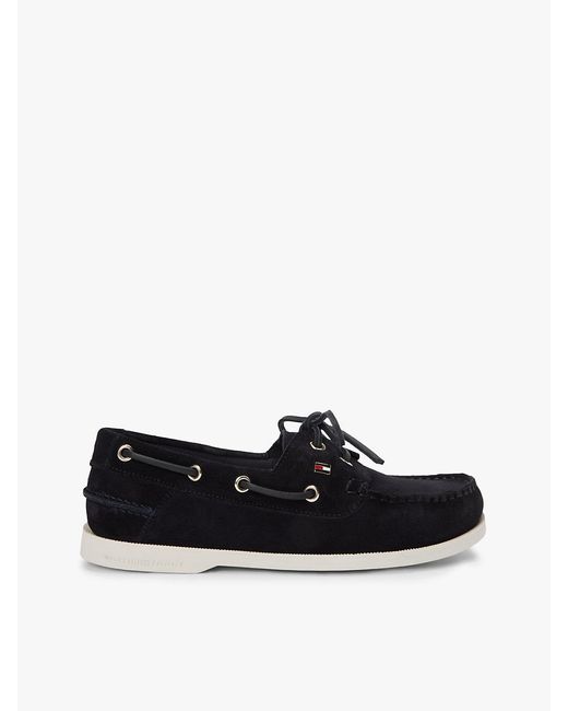 Tommy Hilfiger White Suede Boat Shoes