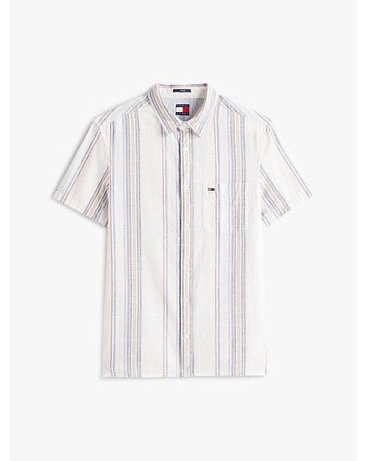 Tommy Hilfiger Strukturiertes Regular Fit Kurzarm-Hemd in White für Herren