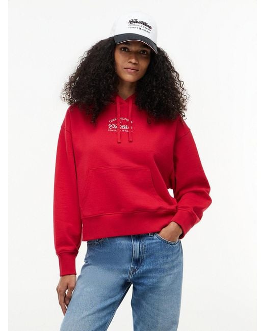 Tommy Hilfiger Red Th X Cadillac Formula 1 Team Logo Hoody