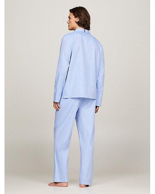 Camisa de pijama con monograma TH Tommy Hilfiger de hombre de color Blue