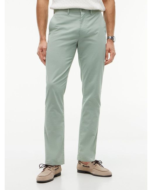 Tommy Hilfiger White Denton Slim Straight Twill Chinos for men