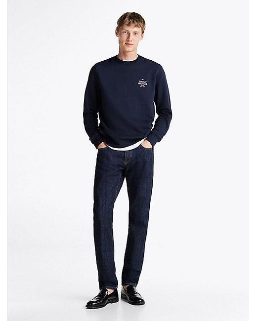 Sudadera De Cuello Redondo Con Logo En Pecho Tommy Hilfiger de hombre de color Blue