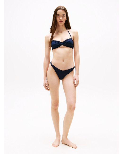 Tommy Hilfiger Black Twist Detail Cheeky Bikini Bottoms