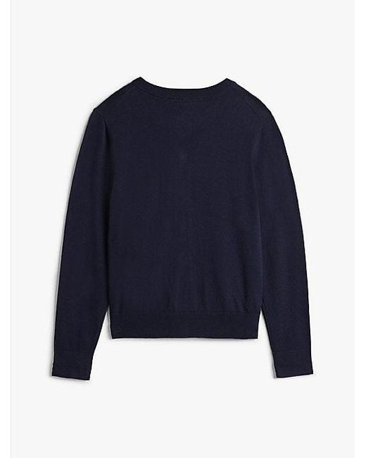 Tommy Hilfiger Adaptive Jersey Vest Met Ronde Hals in het Blue