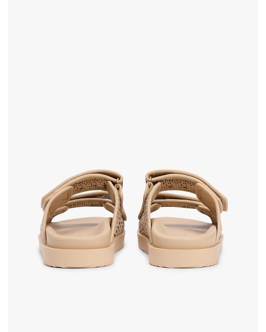 Tommy Hilfiger Natural Raffia Th Monogram Double Strap Sandals