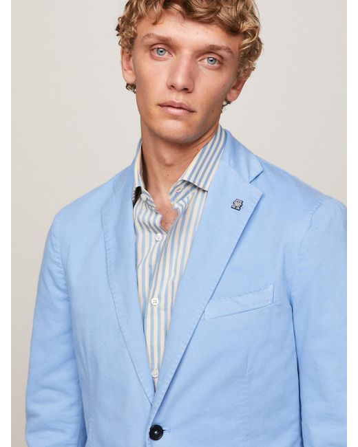 Tommy Hilfiger Blue Garment Dyed Twill Slim Fit Suit for men