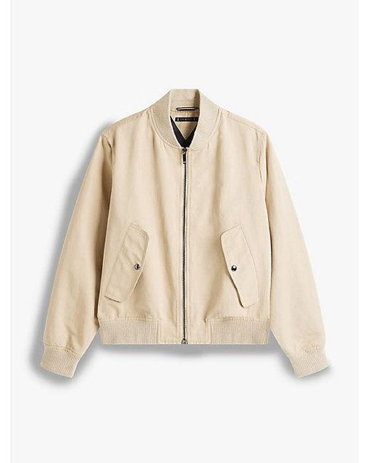 Tommy Hilfiger Smart-Casual Bomberjack Van Linnenmix in het White voor heren