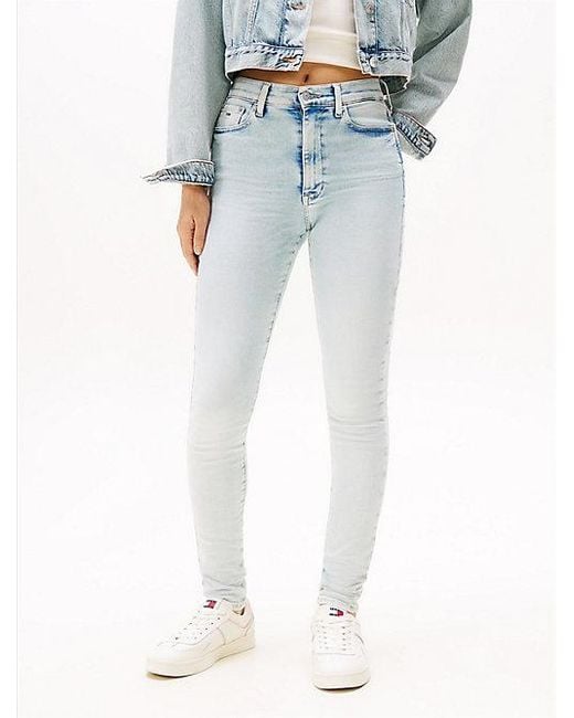 Tommy Hilfiger Sylvia Skinny Jeans Met Hoge Taille in het Blue