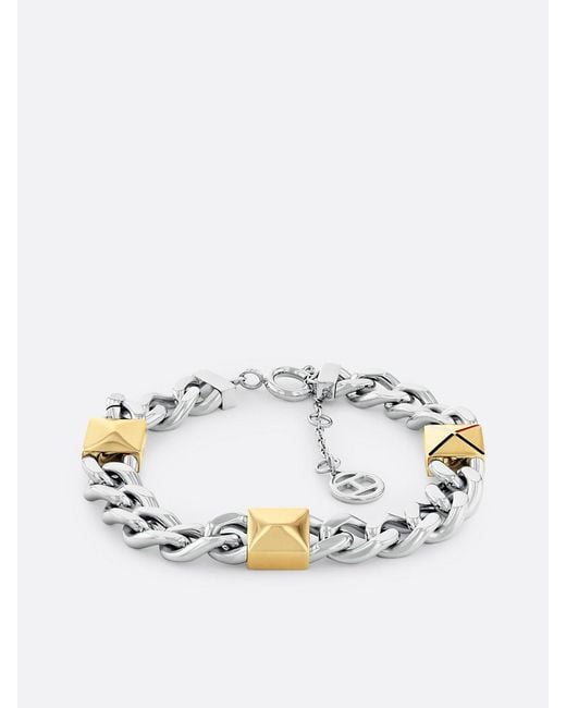 Tommy Hilfiger Metallic Two-tone Curb Chain Bracelet