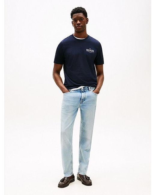 Tommy Hilfiger T-Shirt Met Ronde Hals En Logo in het Blue voor heren