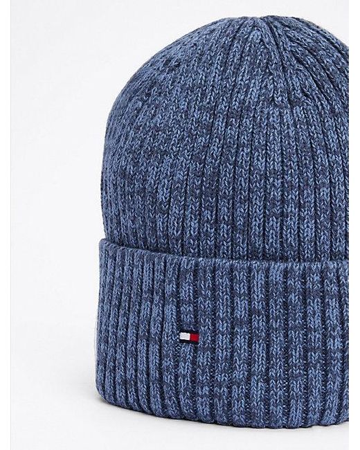 Tommy Hilfiger Beanie Met Kasjmier En Hilfiger-Vlag in het Blue voor heren