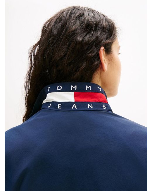 Tommy Hilfiger Blue Lightweight Varsity Windbreaker Jacket With Logo Detail
