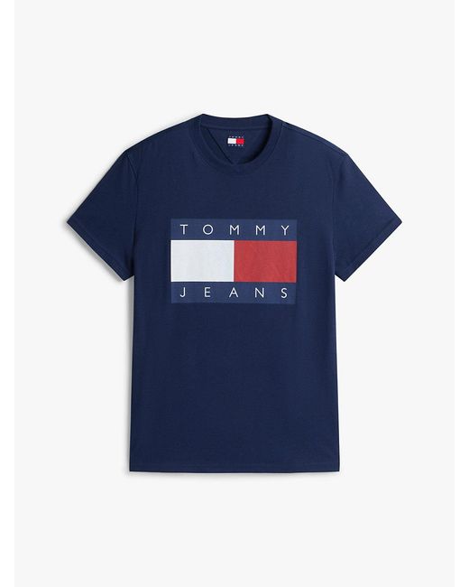 Tommy Hilfiger Blue Flag Badge Crew Neck T-shirt for men
