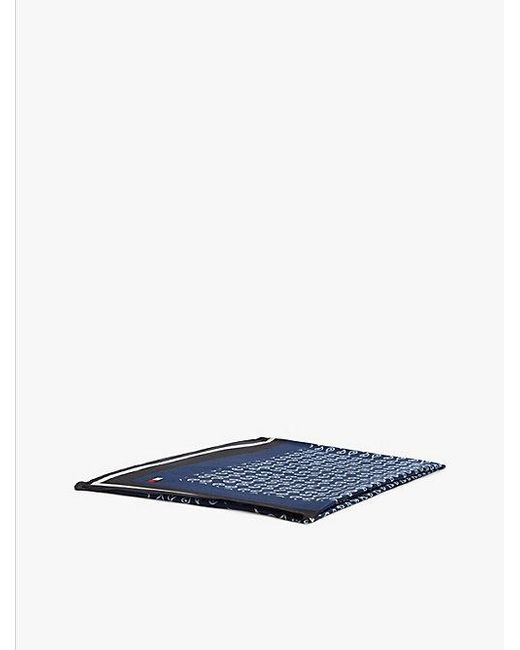 Pañuelo Estampado De Mezcla De Seda Tommy Hilfiger de hombre de color Blue