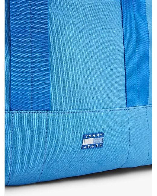 Tommy Hilfiger Blue Tote-Bag Aus Canvas Mit Gleichfarbigem Logo