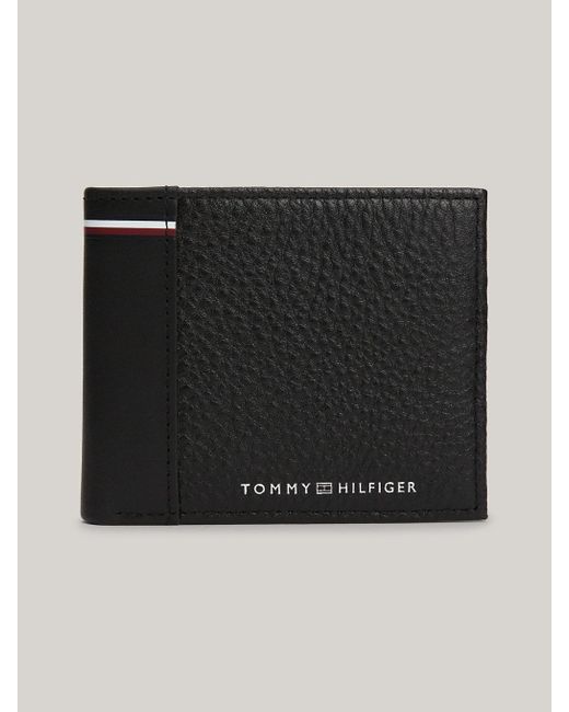 Tommy Hilfiger Black Small Textured Bifold Credit Card Wallet for men