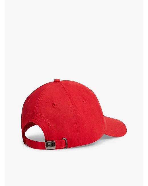 Tommy Hilfiger Red Hilfiger Flag Embroidery Baseball Cap for men