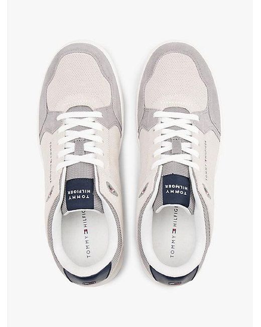 Zapatillas De Ante Con Mezcla De Texturas Tommy Hilfiger de hombre de color White