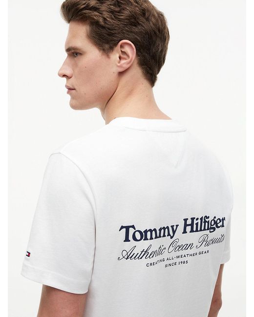 Tommy Hilfiger White Back Graphic Jersey Crew Neck T-Shirt for men