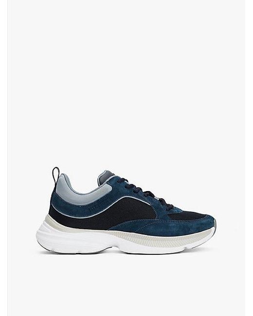 Tommy Hilfiger Moderne Sneaker Met Contrasterende Texturen in het Blue voor heren