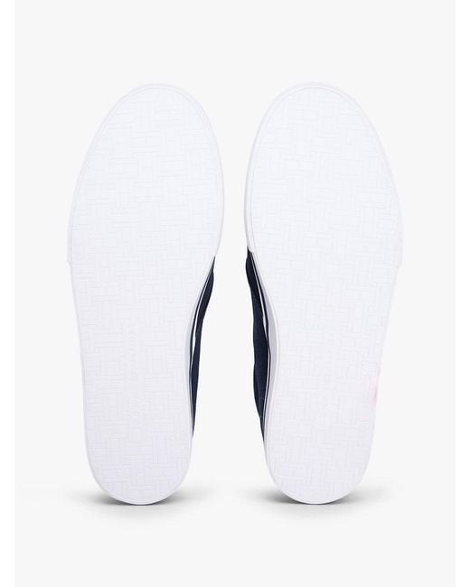 Tommy Hilfiger Blue Canvas Slip-On Trainers for men