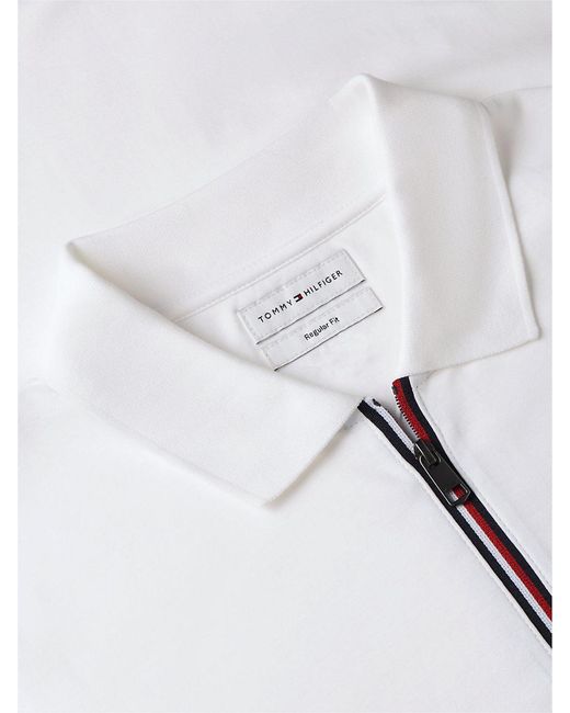 Tommy Hilfiger White Regular Fit Fluid Cotton Polo Shirt for men