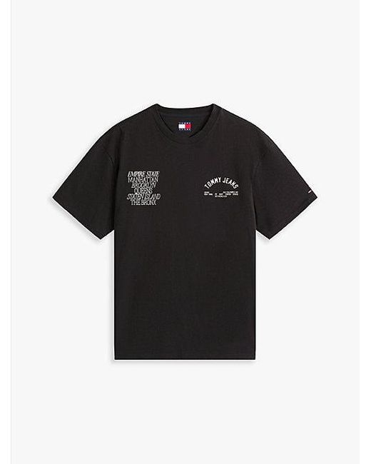 Camiseta Amplia Con Gráfico Trasero Tommy Hilfiger de hombre de color Black