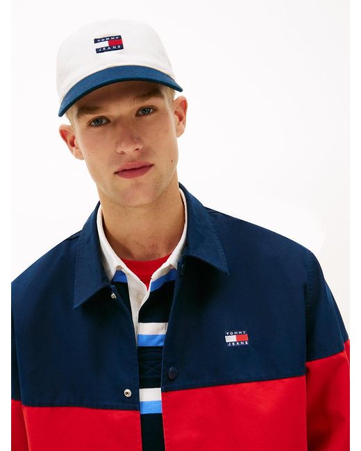Tommy Hilfiger White Heritage Logo Washed Baseball Cap for men