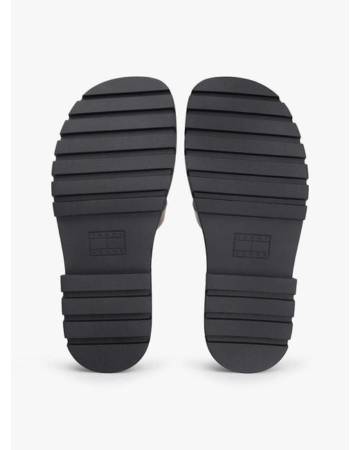 Tommy Hilfiger Black Jelly Chunky Cleat Fisherman Sandals