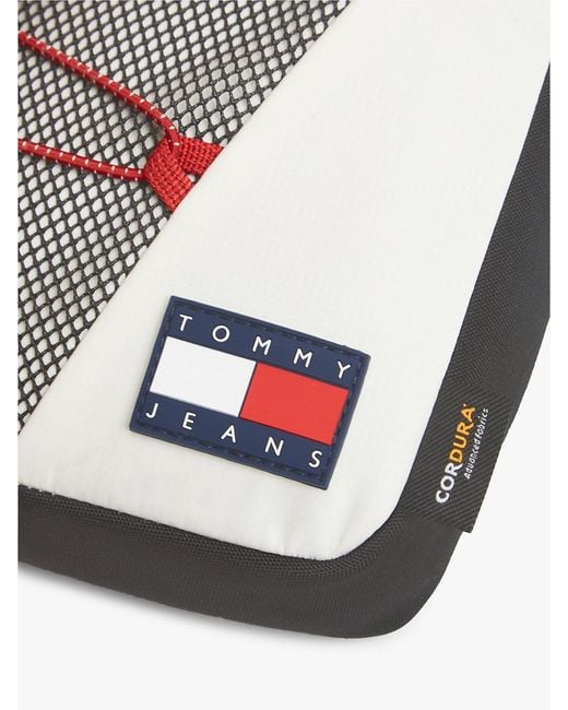 Tommy Hilfiger White Outdoor Mesh Pocket Crossbody Reporter Bag for men