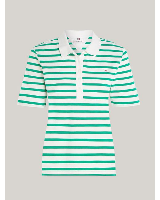 Tommy Hilfiger Green Curve 1985 Collection Stripe Slim Polo